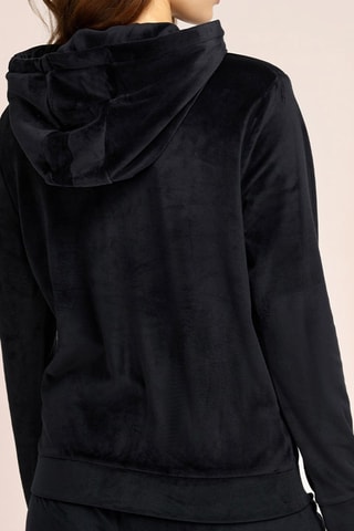 Sweat à capuche en velours Kelly - Noir
