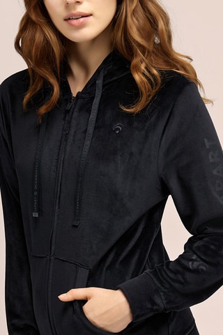 Sweat à capuche en velours Kelly - Noir