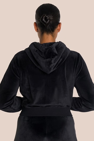 Sweat à capuche en velours Kelly - Noir