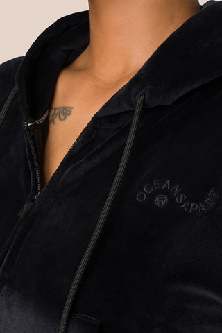 Sweat à capuche en velours Kelly - Noir