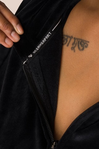 Sweat à capuche en velours Kelly - Noir