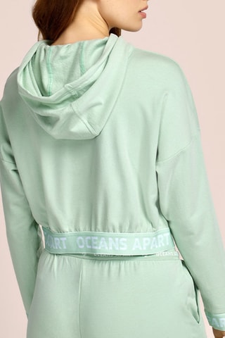 Sweat de yoga à capuche en coton biologique Beauty - Vert d’eau
