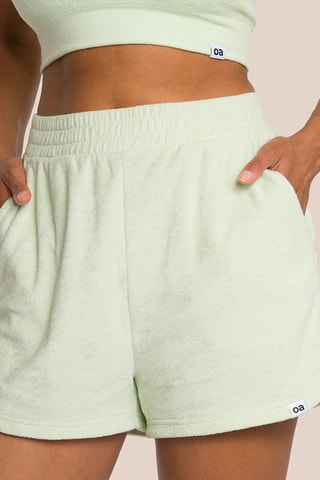 Short taille haute Beauty Frottee - Vert d’eau