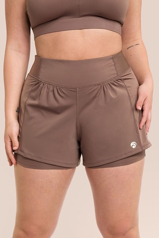 Short de yoga taille haute Athletic - Taupe