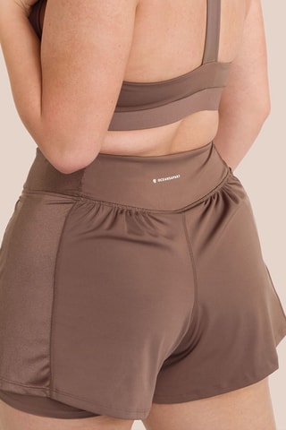 Short de yoga taille haute Athletic - Taupe