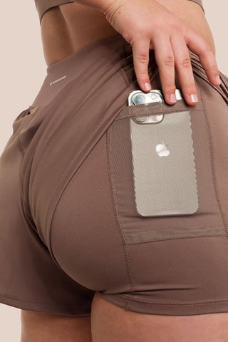 Short de yoga taille haute Athletic - Taupe