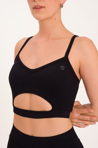 Brassière de sport Fleur - Noir