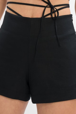 Short en lin Lily - Noir
