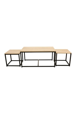 Mesa de centro encaixável -  Imitação de madeira e preto