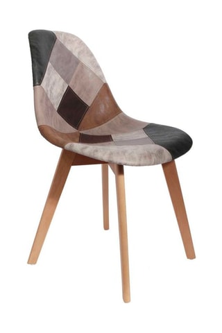 4 cadeiras Patchwork - 
Castanho e cinzento