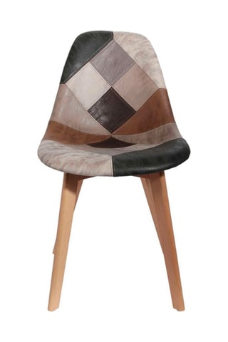4 cadeiras Patchwork - 
Castanho e cinzento