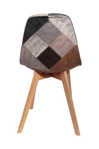 4 cadeiras Patchwork - 
Castanho e cinzento