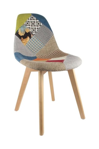 4 cadeiras Scandinave Patchwork - Multicolorido e natural
