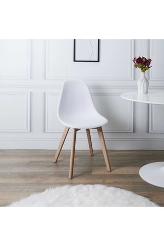4 cadeiras em faia Scandinave - Branco