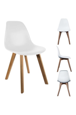 4 cadeiras em faia Scandinave - Branco