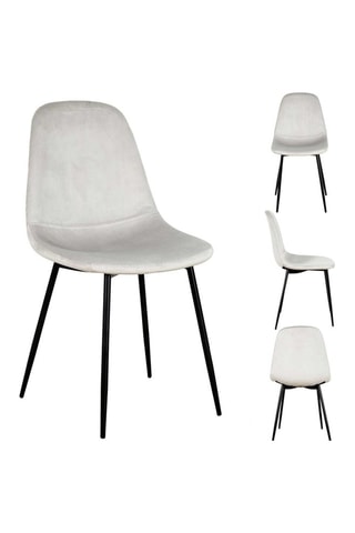 4 cadeiras Giulia - Cinzento-claro e preto