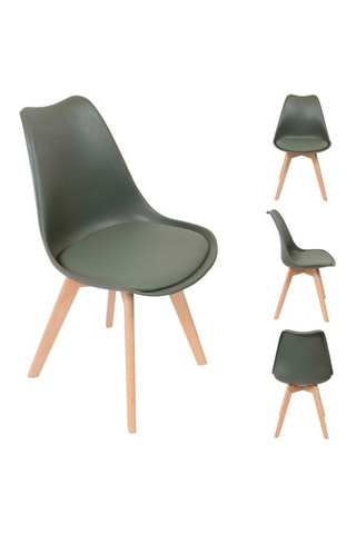 4 cadeiras Scandinave - Caqui e imitação de madeira