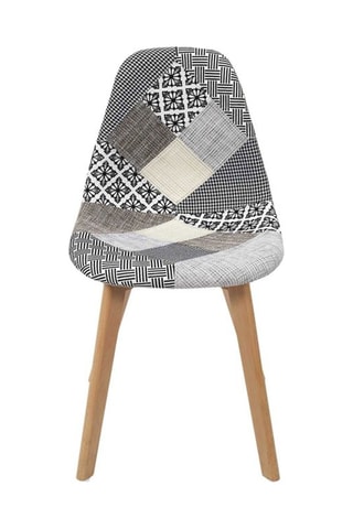 4 cadeiras Patchwork - Cinzento e natural