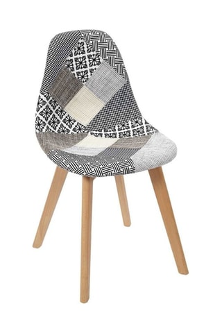 4 cadeiras Patchwork - Cinzento e natural