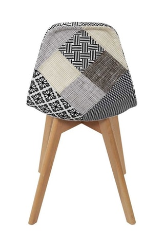 4 cadeiras Patchwork - Cinzento e natural