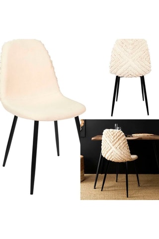 4 cadeiras Mora Mirage - 
Creme e preto