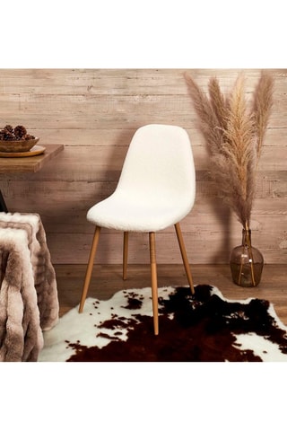 4 cadeiras Freya Hygge - 
Natural e branco