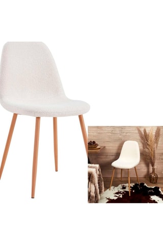 4 cadeiras Freya Hygge - 
Natural e branco