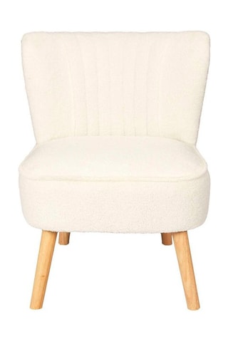 Cadeirão Erika Hygge - Natural e branco - Revestimento bouclette