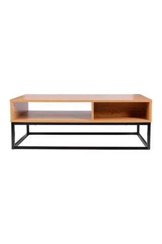 Mesa de centro 1 gaveta  Natural e preto