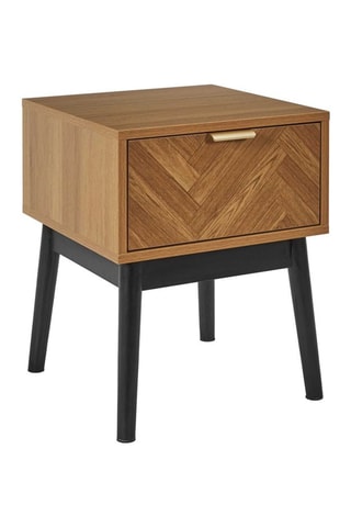 Mesa de cabeceira Felix - Natural e preto