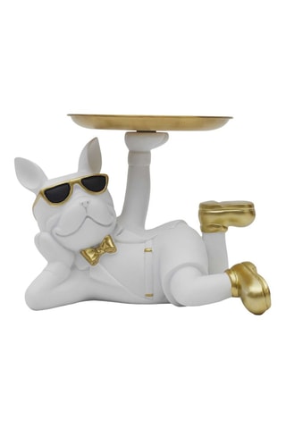 Esvazia-bolsos de aço inoxidável - Branco e dourado