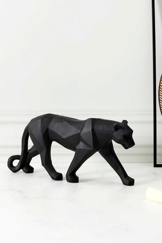 Escultura pantera origami Preto - 40 cm