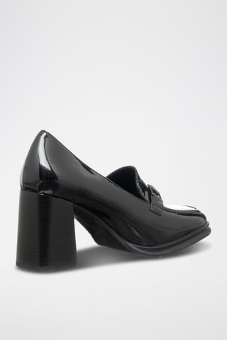 Mocassins com salto envernizados - Preto - Tua By Braccialini