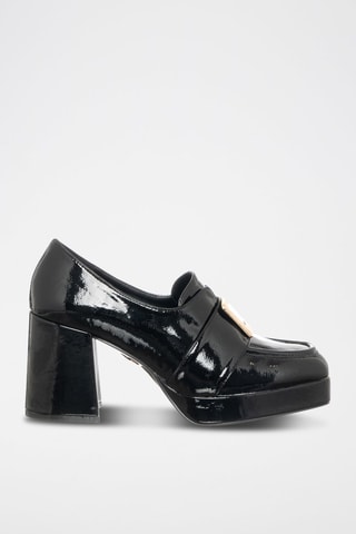 Mocassins envernizados de salto - Preto