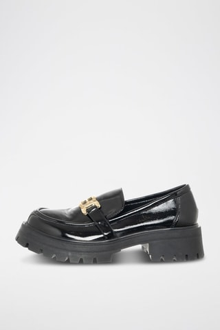 Mocassins envernizados de salto - Preto