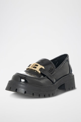 Mocassins envernizados de salto - Preto