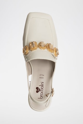Sapatos de salto com tira - Cru