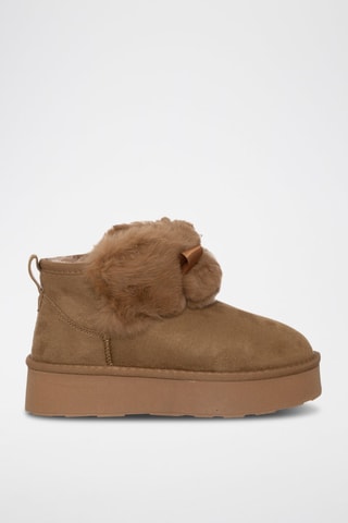 Botins forrados com plataforma - Camel - Laura Biagiotti