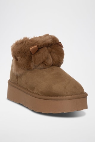 Botins forrados com plataforma - Camel - Laura Biagiotti