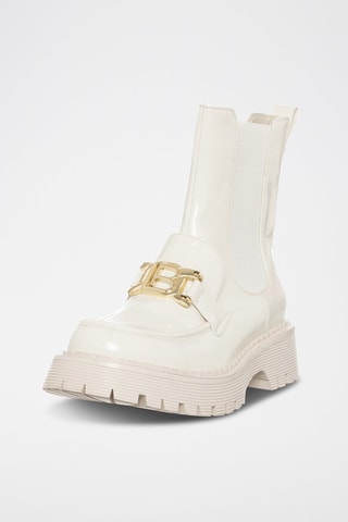 Botins Chelsea envernizados - Cru