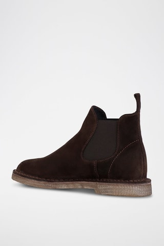 Botins Chelsea em nobuck 
Castanho-escuro