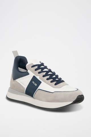 Sneakers em couro Cinzento e azul-marinho