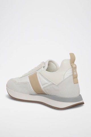 Sneakers em couro Susan - Branco e bege