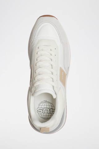 Sneakers em couro Susan - Branco e bege