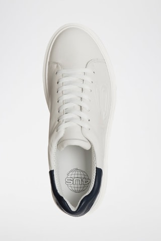 Sneakers em couro Dean - Branco e azul-marinho