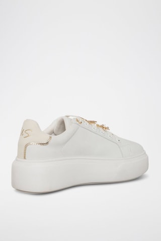 Sapatilhas com plataforma - Branco e dourado