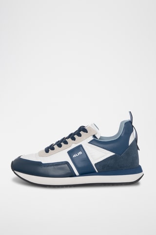 Sapatilhas em couro - Azul-marinho e branco - Cesare Paciotti 4Us