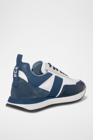 Sapatilhas em couro - Azul-marinho e branco - Cesare Paciotti 4Us