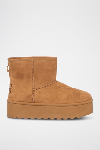 Botins forrados com plataforma - Camel - Laura Biagiotti
