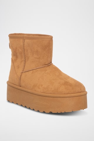 Botins forrados com plataforma - Camel - Laura Biagiotti